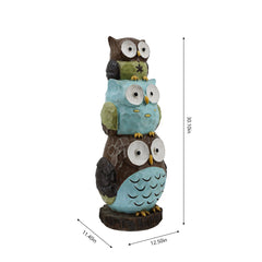 Stacked Owls Outdoor Garden Statue - 30.25"