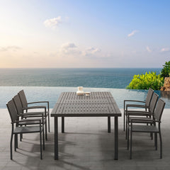 HIGOLD Heck Aluminum 9-Piece Extendable Outdoor Patio Dining Set - 8 Seater