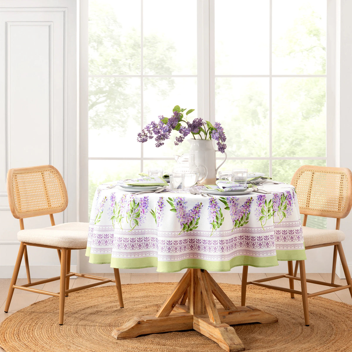 Lilac Garden Floral Tablecloth