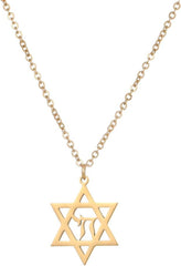 Stainless Steel Megan David Necklace for Women | Menorah | Hebrew Chai Charm Choker | Map Of Israel | Jewish Symbol Protection Jewelry Include a Gift Box