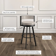 Amisco Browser Swivel Counter Stool