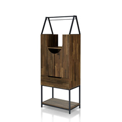Marcus Contemporary Metal Multi-storage Wine Cabinet by Furniture of America
