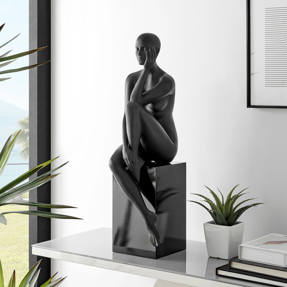Lady Antoinette Resin Sculpture with Base