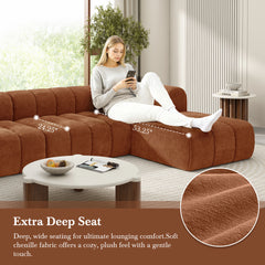 Christopher Knight Home - 122" Modern L-Shaped Sectional Sofa with Chaise Lounge, No assembly