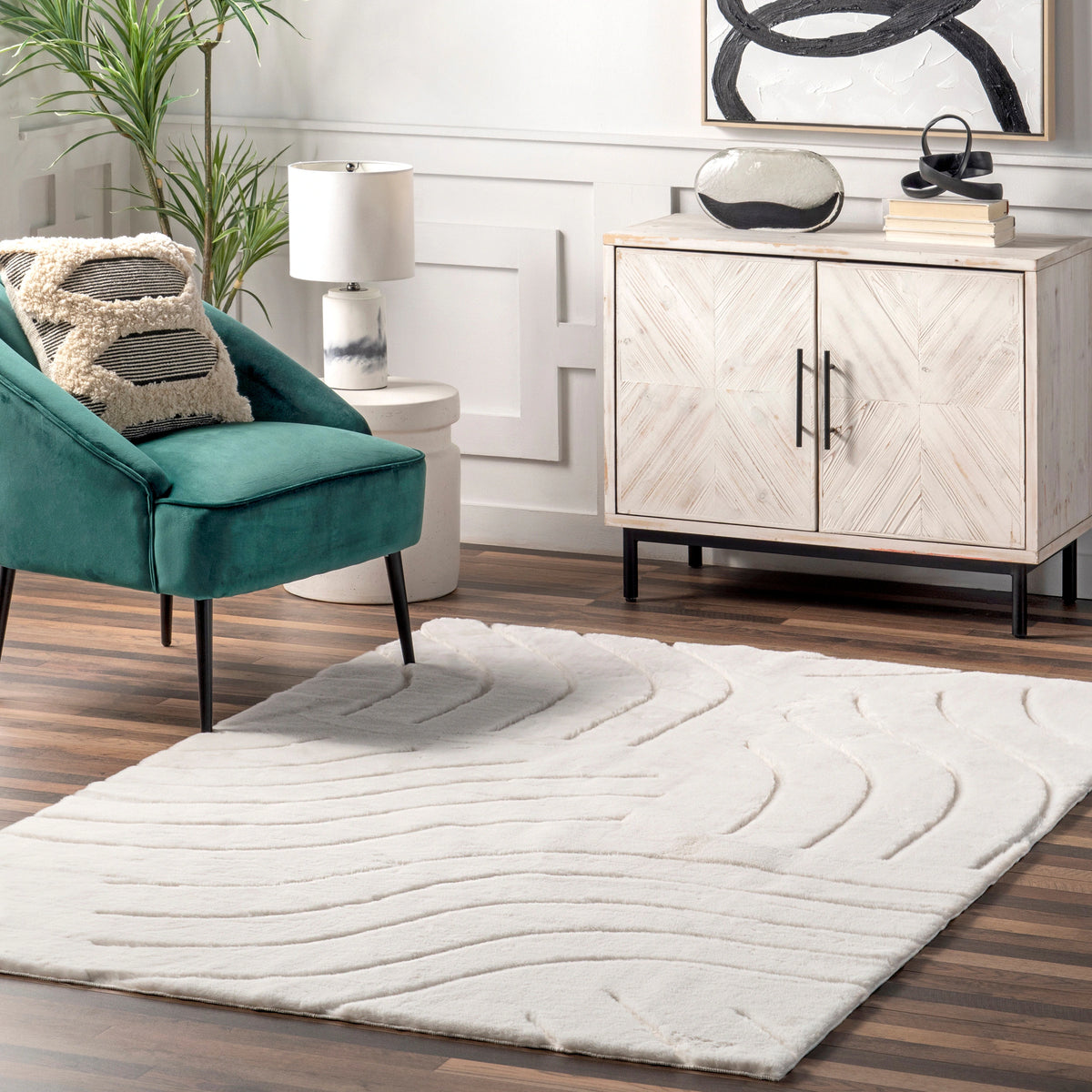 Nuloom Camari SuperiorWash Contemorary Faux Rabbit Machine Washable Area Rug