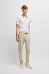 Boss Mercerized-Cotton Slim-Fit Polo Shirt with Collar Stripe