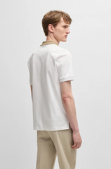 Boss Mercerized-Cotton Slim-Fit Polo Shirt with Collar Stripe