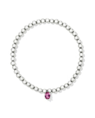Cailin Silver Stretch Bracelet in Pink Crystal