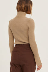 Padded Shoulder Ribbed Sweater